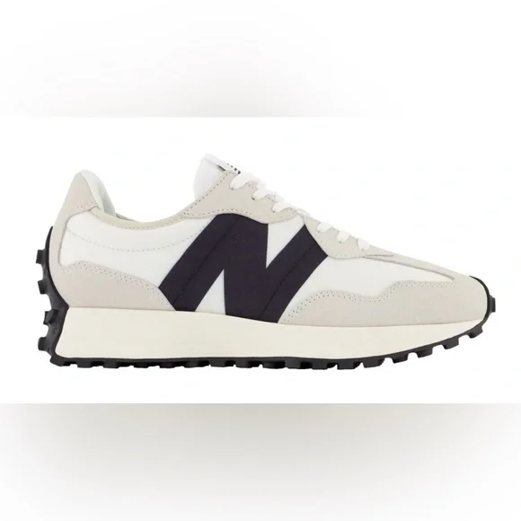 New Balance 327 Men's Retro Running Sneakers White with Black N - Picture 1 of 6